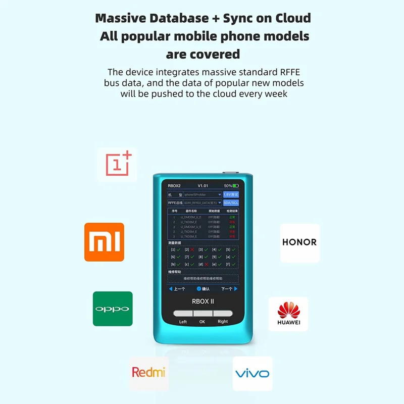 JC RBOXII Data Test Bus Analyzer for Apple / Qualcomm RFFE BUS Blind Test Jumper Detection, Monthly Card Version