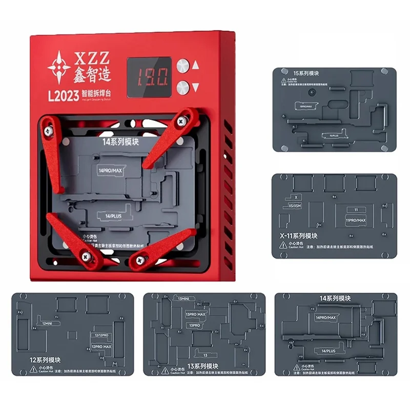 XZZ L2023 Per iPhone X-15 Pro Max Serie Stazione Intelligente di Dissaldatura con Controllo Temperatura e Riscaldamento Rapido per Riparazione Schede Madri - Spina EU