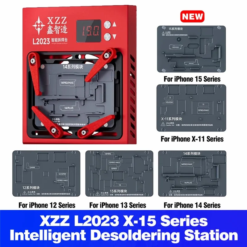 XZZ L2023 Per iPhone X-15 Pro Max Serie Stazione Intelligente di Dissaldatura con Controllo Temperatura e Riscaldamento Rapido per Riparazione Schede Madri - Spina EU