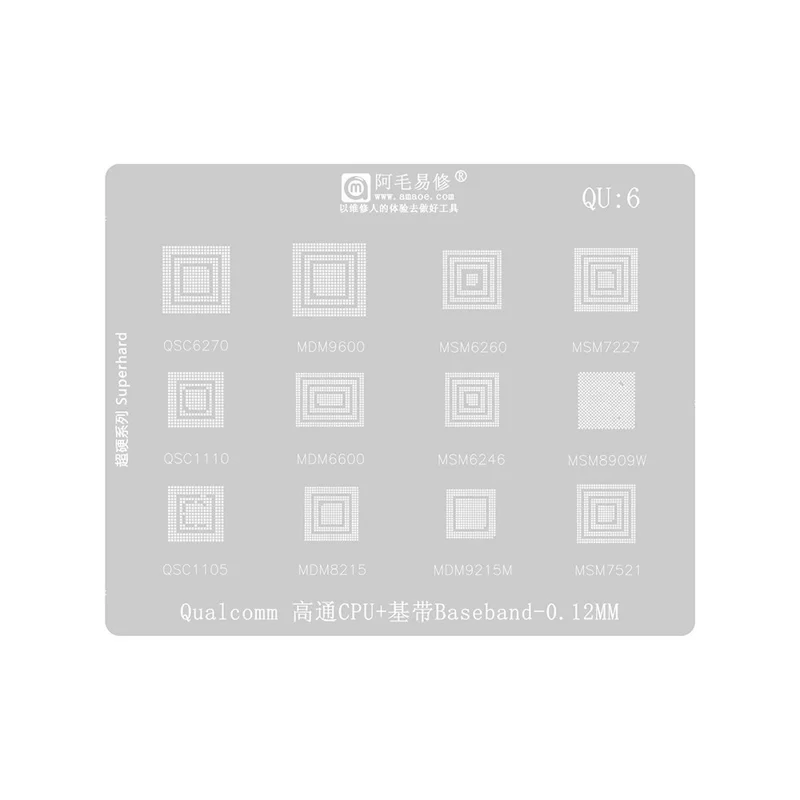 AMAOE QU1-8 Kit da 8 pezzi di Rete per Saldatura con Design per la Dissipazione del Calore per il Sistema Qualcomm QU1-8