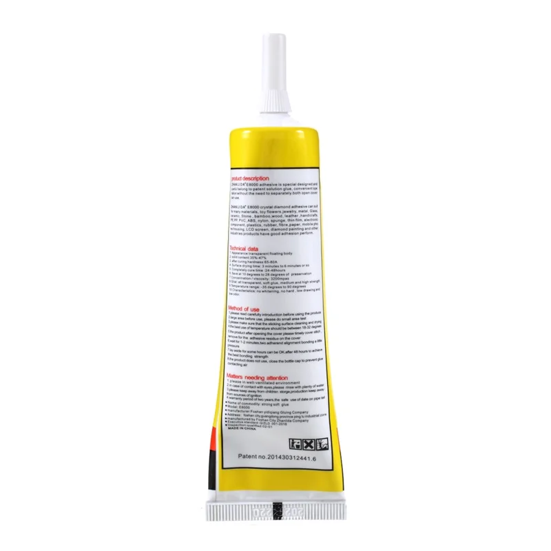 ZHANLIDA E8000 50ml Clear Adhesive Sealant Glue for DIY Diamond Clothes Shoes Phone Border Glue [MSDS Certification]