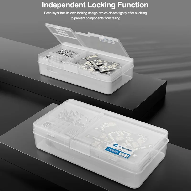 SUNSHINE SS-001A Pro Digital Memory Design Double Layer PVC Storage Box for Mobile Phone Motherboards Screws