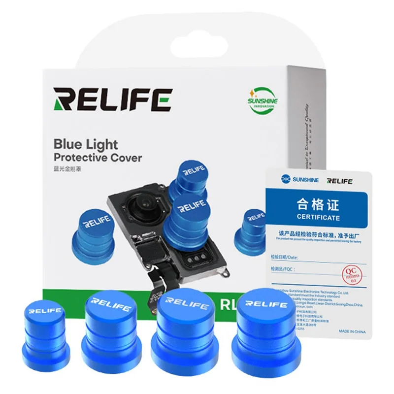 RELIFE RL-099 4 Peças / Conjunto Tampa Protetora Magnética de Metal para Lente de Câmera de Celular com Proteção Contra Luz Azul