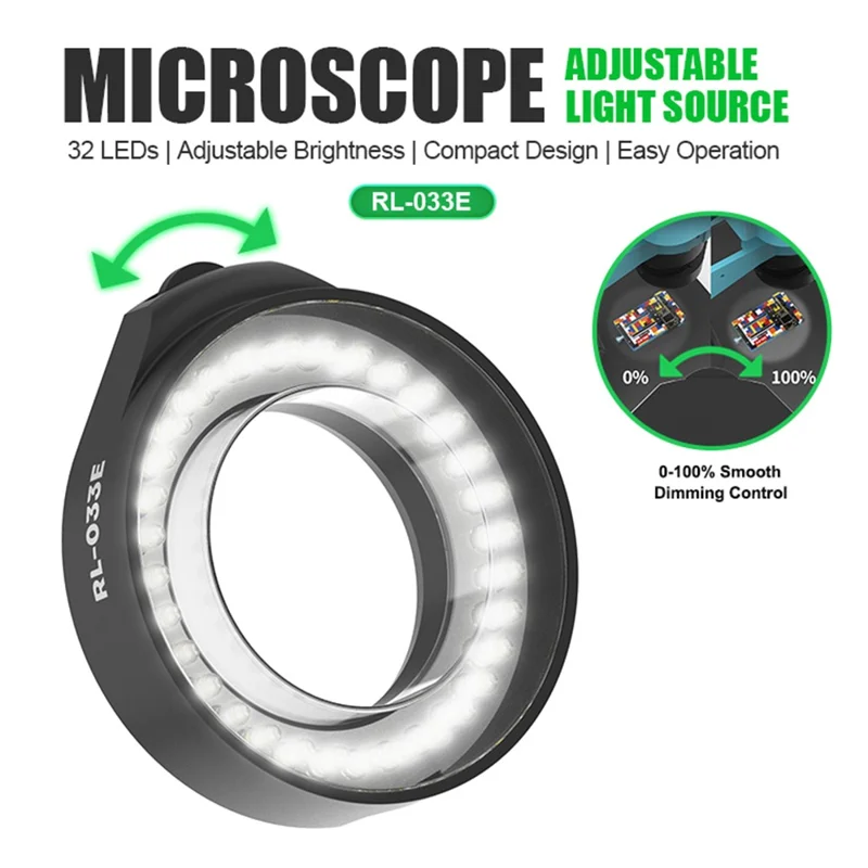 RELIFE RL-033E 32 LEDs Microscope Adjustable Brightness Light Source for Phone BGA Repair