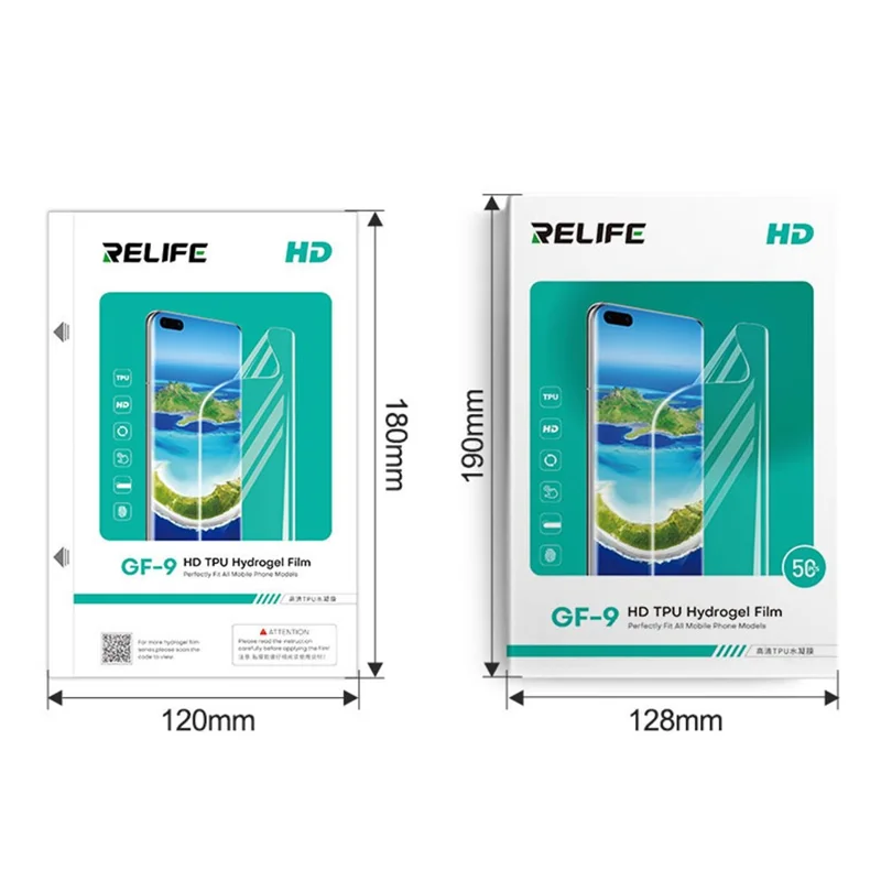 RELIFE GF-9 50Pcs HD TPU Hydrogel Film for Phones Under 7 Inches Screen Protector Full Coverage Sensitive Touch (No Code)