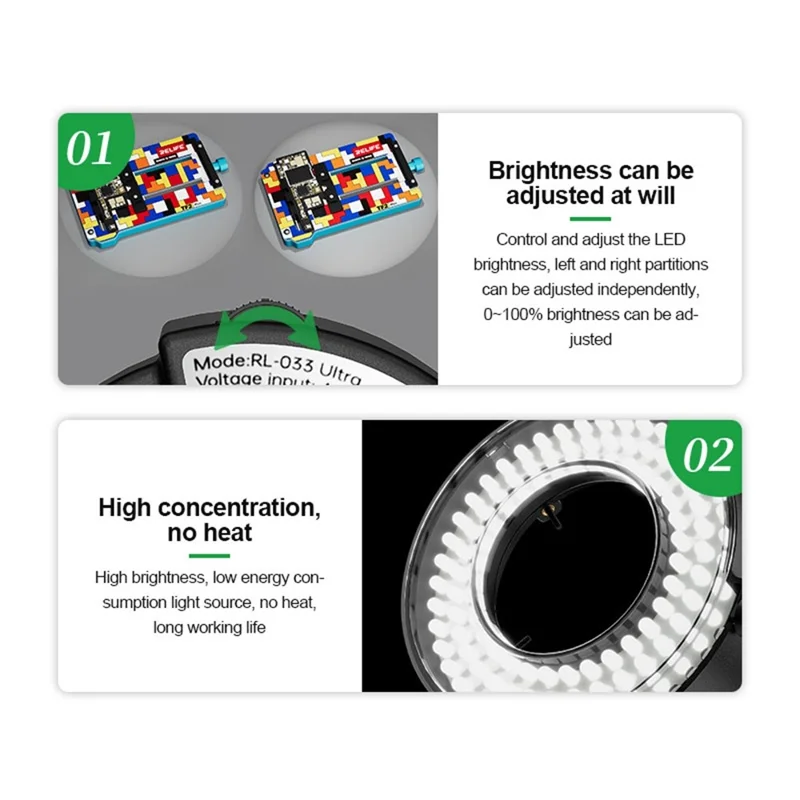 RELIFE RL-033 Ultra Intelligent Light Source for Microscope Dual Zone Control Adjustable Brightness with Memory Function