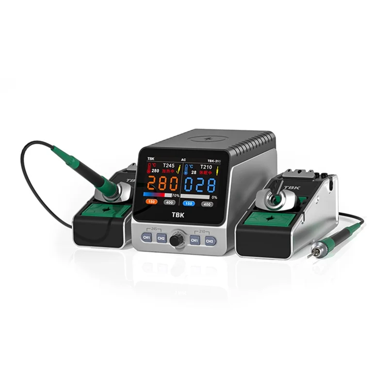 TBK 310 Smart Dual Channel Soldering Station Phone Repair BGA SMD Solder Tool Welding Station - EU Plug