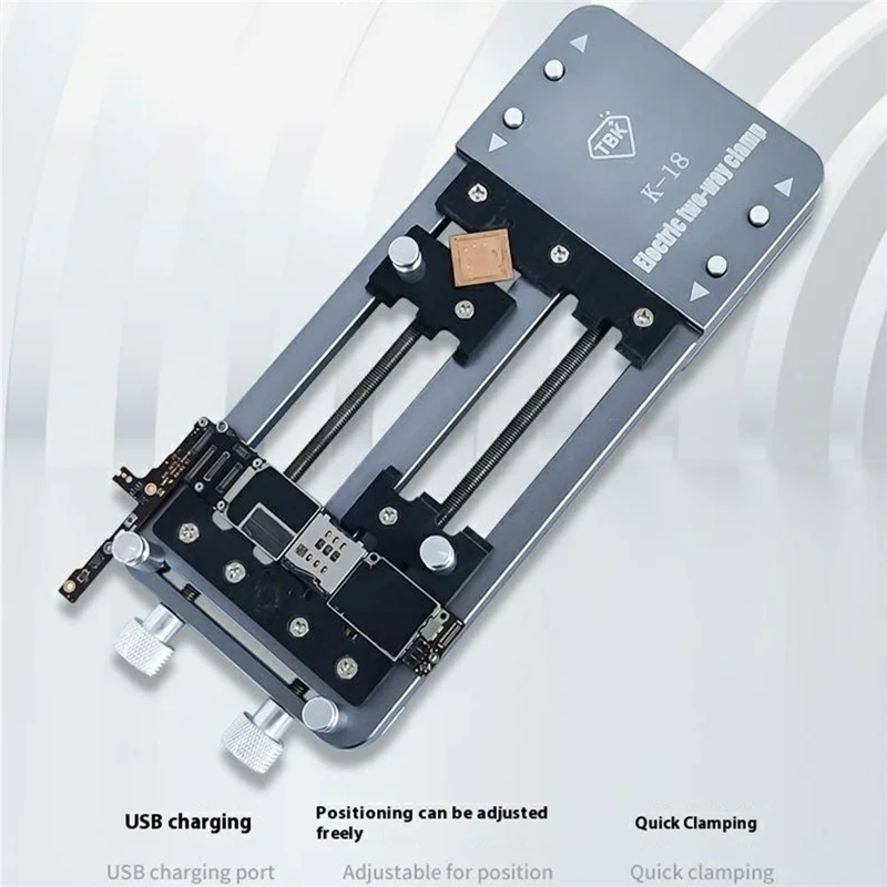 TBK K-18 Electric Clamp for PCB IC CPU Adjustable Position USB Charging Quick Clamping Fixture