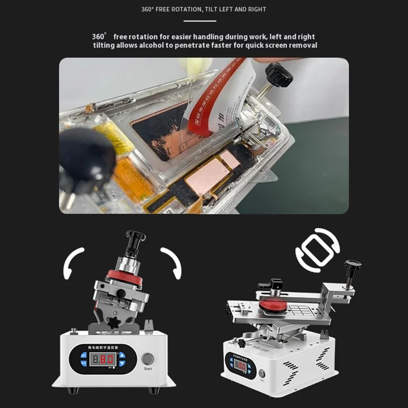 TBK 988C Curved Screen Separation Machine Dual Pump Rotatable 7 Inch Platform Screen Separator - EU Plug
