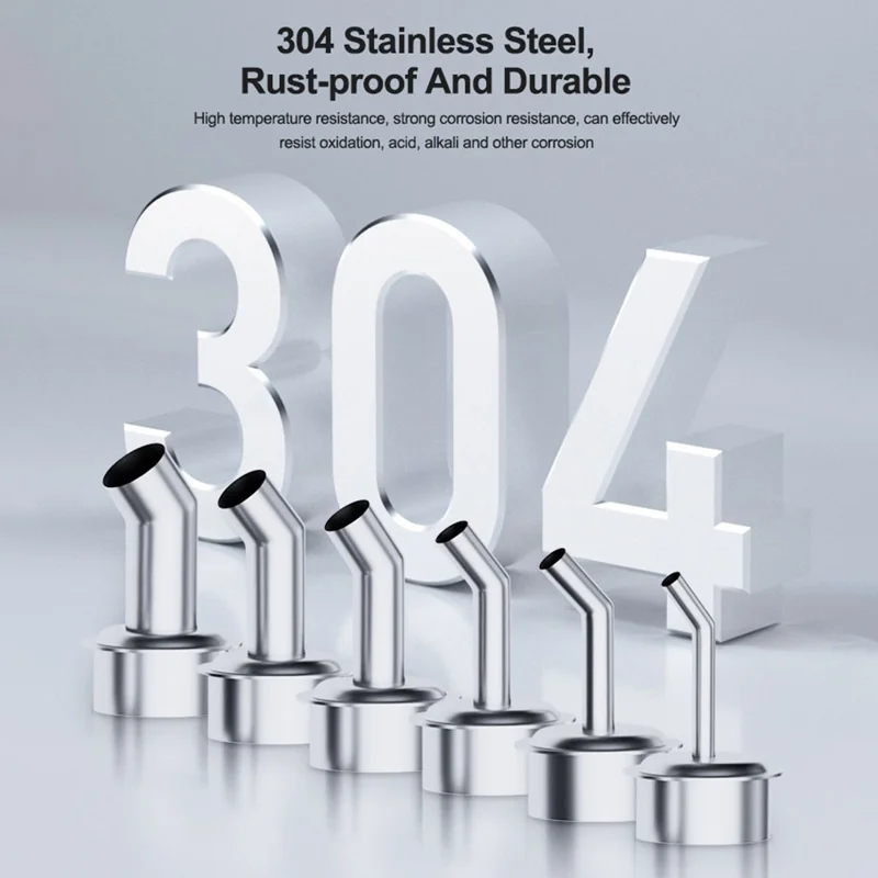 RELIFE 861 Series Curved Nozzle 45 Degree Oblique Stainless Steel Hot Air Rework Station Nozzles - 4mm