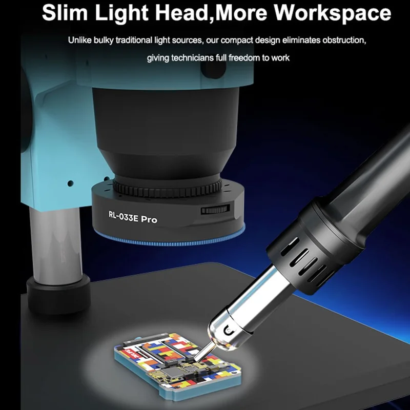 RELIFE RL-033E Pro 32 LEDs Dual Polarized Light Source Dimmable Brightness Microscope Ring Light