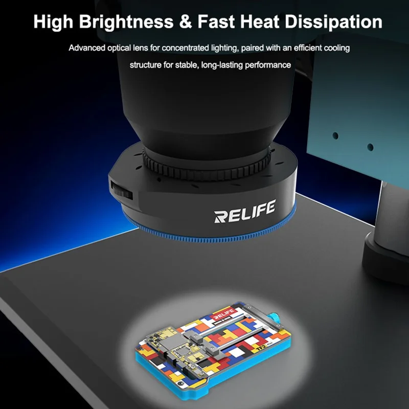 RELIFE RL-033E Pro 32 LEDs Dual Polarized Light Source Dimmable Brightness Microscope Ring Light