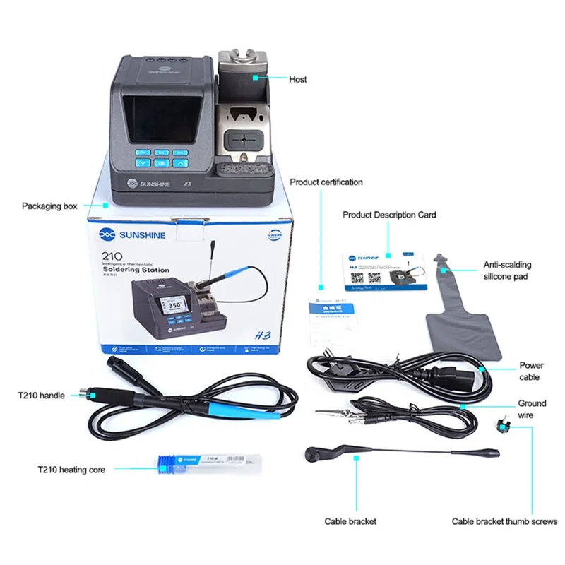 SUNSHINE H3 210 Smart Soldering Station Rapid Heating Automatic Sleep PCB Chip Repair Soldering Machine - EU Plug