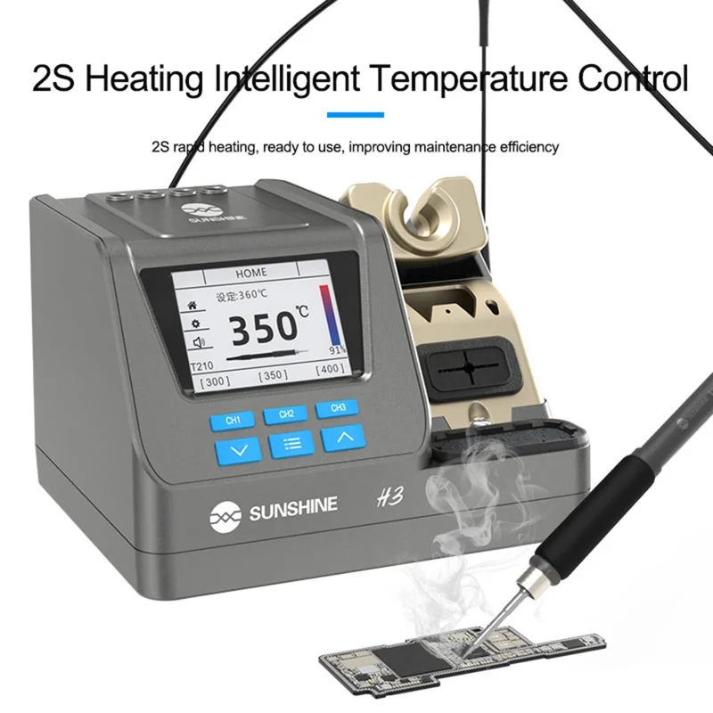 SUNSHINE H3 210 Smart Soldering Station Rapid Heating Automatic Sleep PCB Chip Repair Soldering Machine - EU Plug