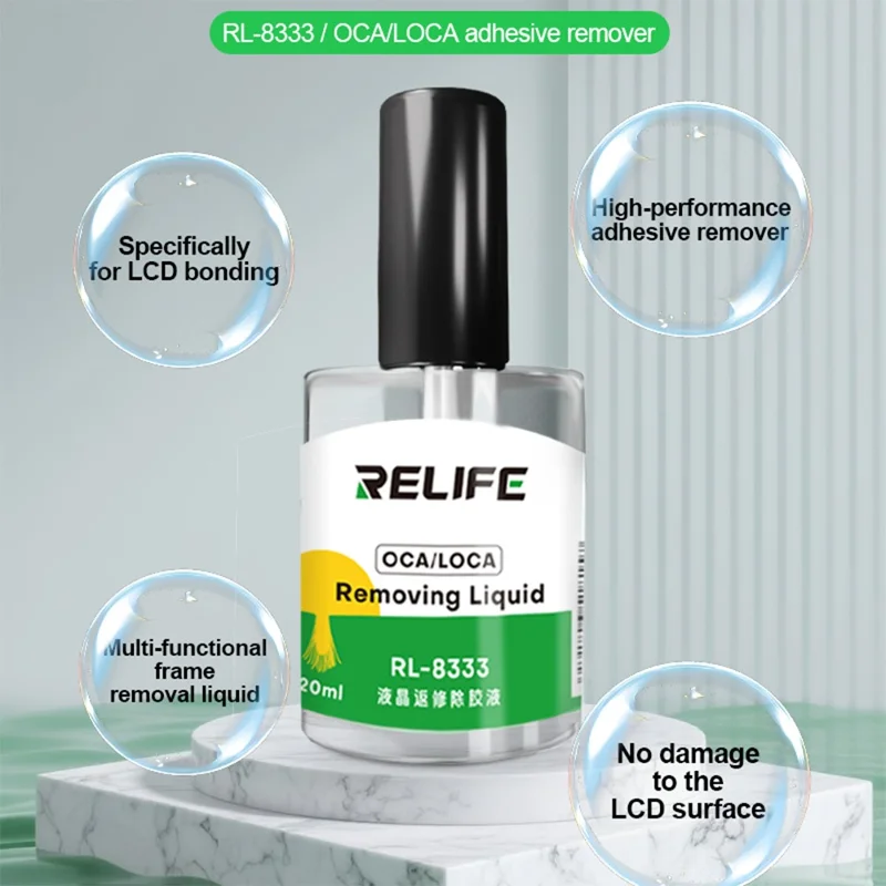 RELIFE RL-8333 20ML Non Damaging LCD Repair Adhesive Remover for OCA / LOCA