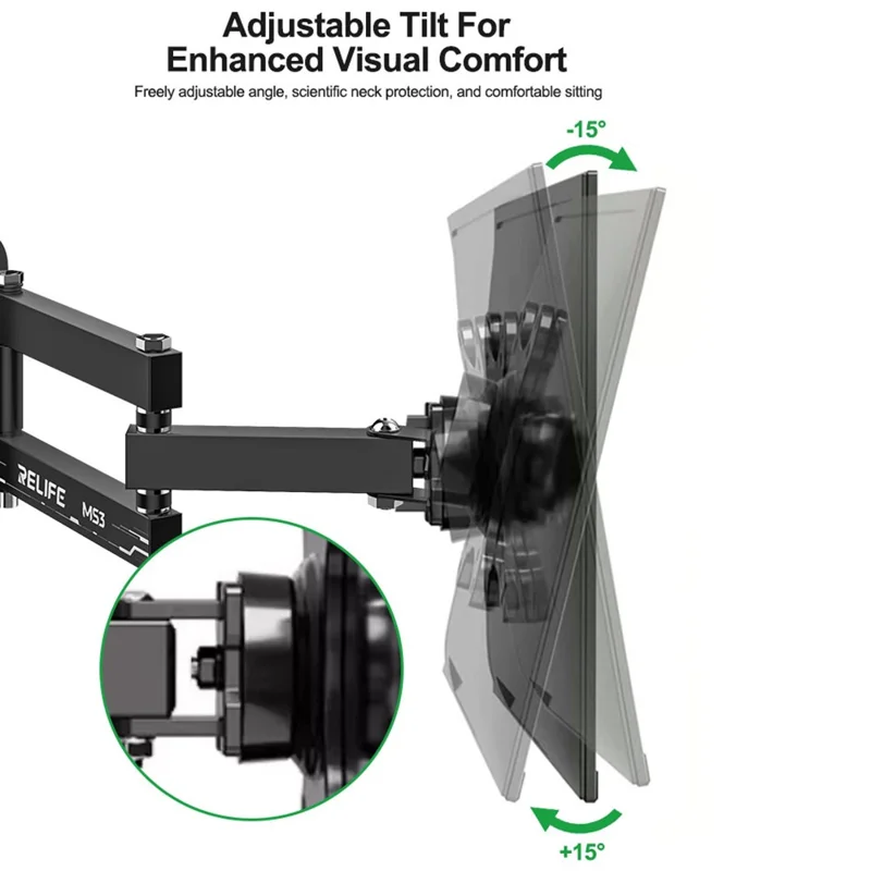 RELIFE MS3 Rotating Monitor Mount for 14 - 27 inch Monitor Wall Mount Swivel Stand Tool