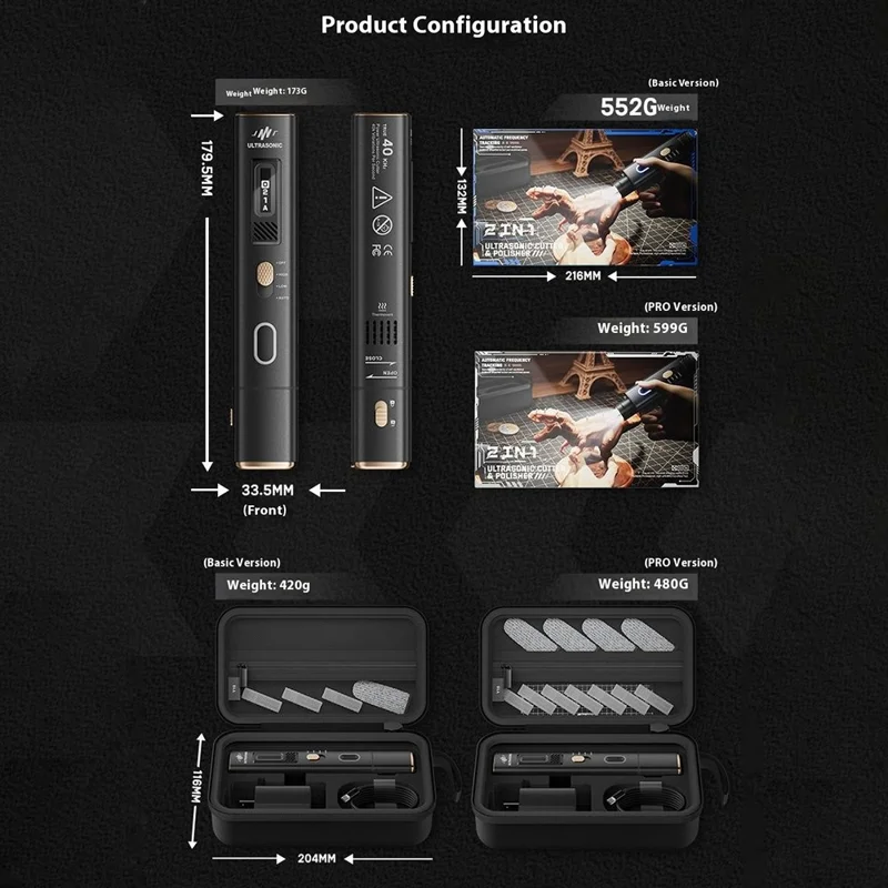 JAKEMY JM-Y10 Pro Wired Ultrasonic Cutting Knife Tool Auto Frequency Tracking for 3D Printing / Metal Polishing / Rust Removal - UK Plug