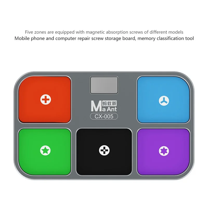 MAANT CX-005 Magnetic Storage Board 5 Compartment Organizer Rubber Magnetic Tiles For Screws And Tools