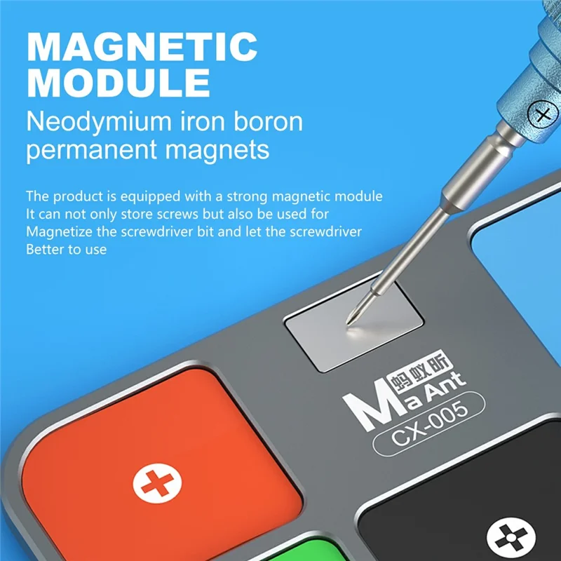 MAANT CX-005 Magnetic Storage Board 5 Compartment Organizer Rubber Magnetic Tiles For Screws And Tools