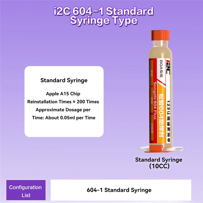 I2C Songzhi 604 No Clean Flux High Performance Non-Conductive Soldering Aid for Precision Electronics