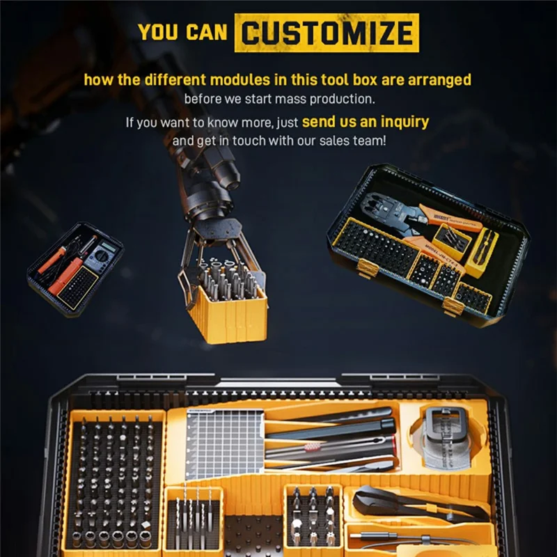 JAKEMY JM-8198 135 in 1 Multi-Function Repair Tool Kit Set Electric Screwdriver with 117Pcs Bits
