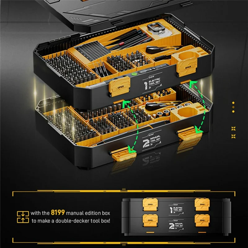 JAKEMY JM-8198 135 in 1 Multi-Function Repair Tool Kit Set Electric Screwdriver with 117Pcs Bits