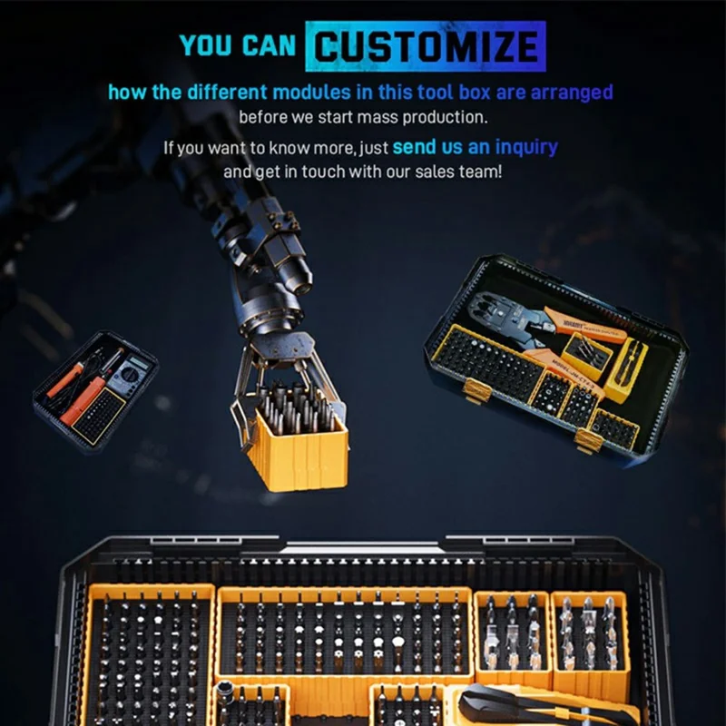 JAKEMY JM-8199 257 в 1 Набор инструментов для домашнего ремонта с ручным отверткой с эргономичной ручкой