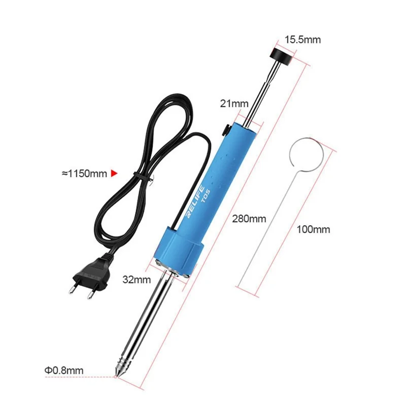RELIFE TO5 Electric Solder Sucker Desoldering Tool for Solder Joint Removal and Component Replacement
