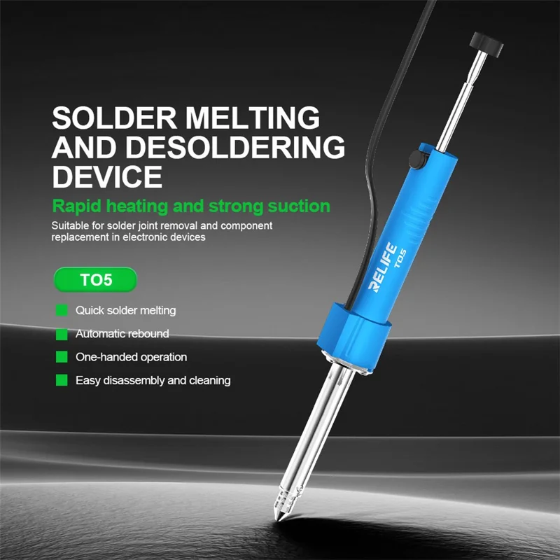 RELIFE TO5 Electric Solder Sucker Desoldering Tool for Solder Joint Removal and Component Replacement
