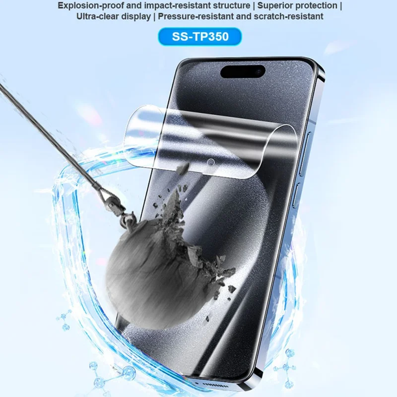 SUNSHINE SS-TP350 50 قطعة من فيلم الهيدروجيل عالي الوضوح، واقي شاشة شفاف فائق ومقاوم للانفجار ومقاوم للخدوش