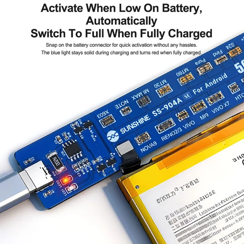 SUNSHINE SS-904A SE Voor Android 500+ Modellen Batterij Activeringsbord Overbelastingsbeveiliging Automatische Polariteitsdetectie