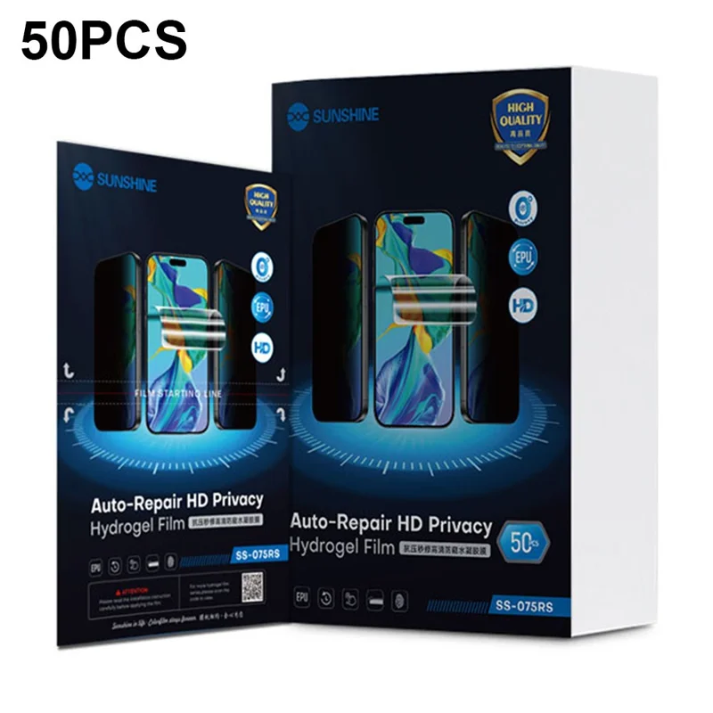 SUNSHINE SS-075RS 50 PCS Self Healing Privacy Screen Protector HD Anti Pressure Hydrogel Film