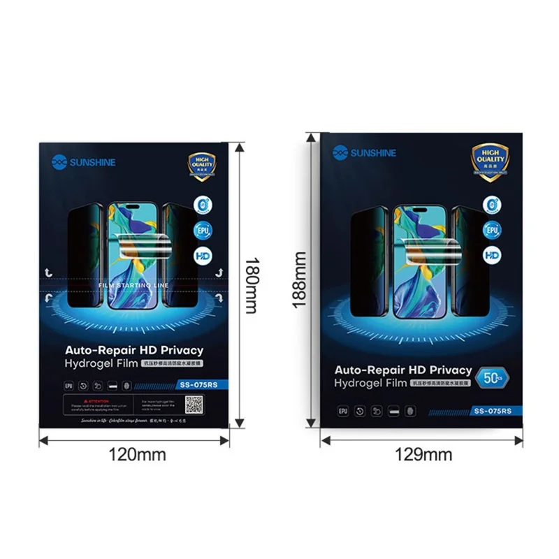 SUNSHINE SS-075RS 50 PCS Self Healing Privacy Screen Protector HD Anti Pressure Hydrogel Film