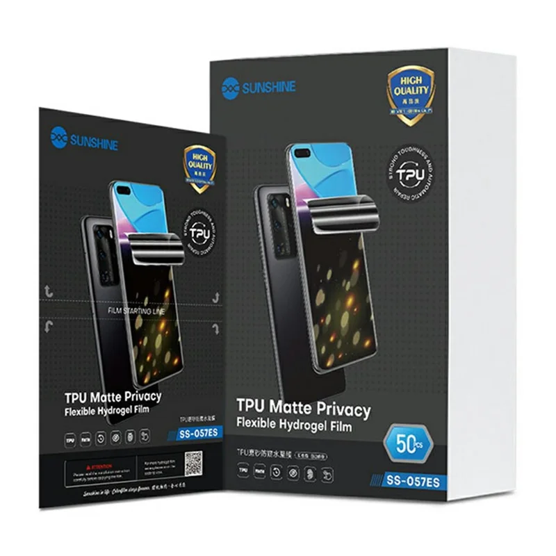 SUNSHINE SS-057ES 50 PCS TPU Matte Privacy Hydrogel Film Self Repairing Nano Explosion Proof Screen Protector