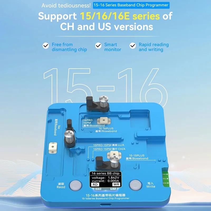 JC For iPhone 16 Series / 15 Series Baseband Chip Programmer No Removal Read Write Repair Tool