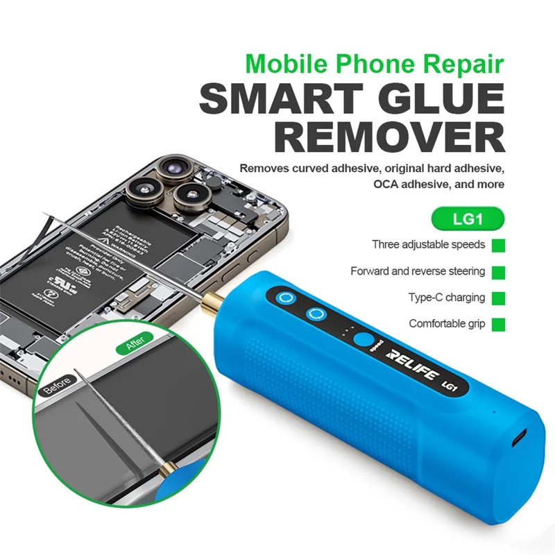 RELIFE LG1 Умный клеевой ремувер для ремонта экрана Три регулируемые скорости Зарядка Type-C Машина для удаления клея