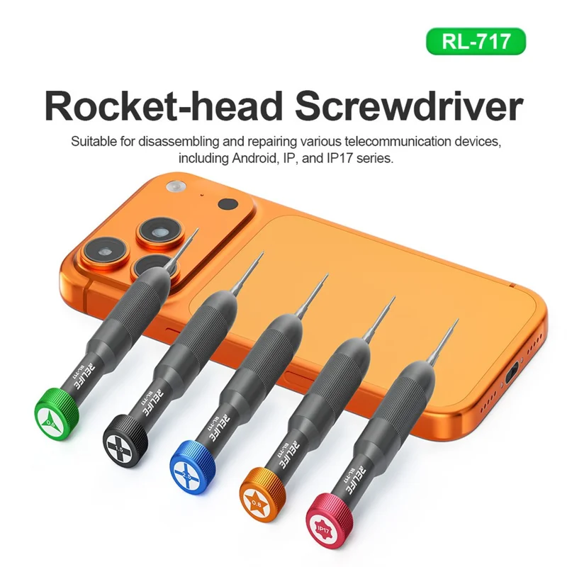 RELIFE RL-717 Rocket-Head Screwdriver För Android iPhone IP17-serien Precision Repair Tool Magnetisk Bitficka - Triangel 0,6