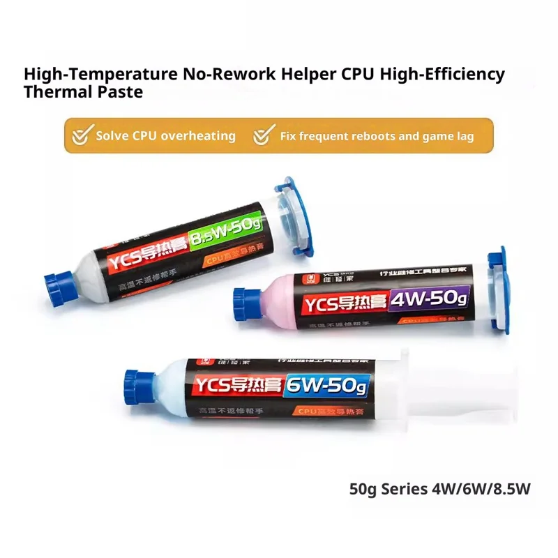 YCS Pasta Termica 50g Per Dissipazione Del Calore Ad Alta Prestazione Del CPU Soluzione Di Surriscaldamento - Blu 6W