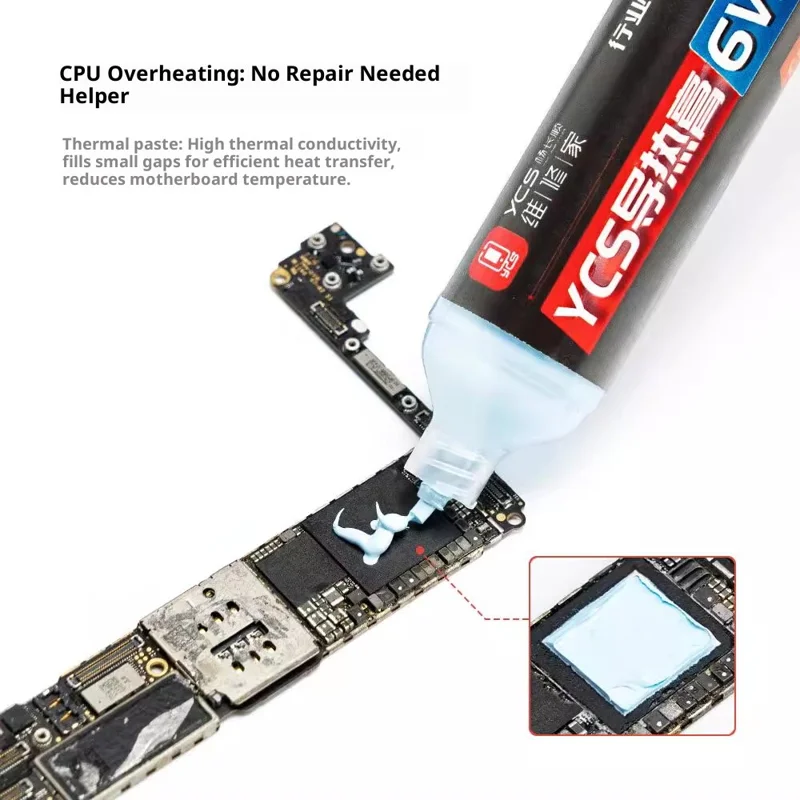 YCS Pasta Termica 50g Per Dissipazione Del Calore Ad Alta Prestazione Del CPU Soluzione Di Surriscaldamento - Blu 6W