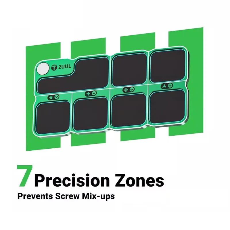 2UUL Aluminiumlegering Magnetisk Oplagringsbakke med 7 Fag til Skruer