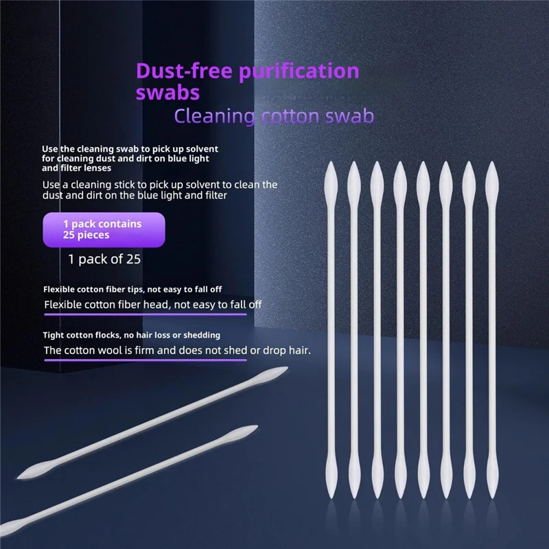 LB TOOL 25Pcs Double Ended Cotton Cleaning Swabs for Precise Cleaning