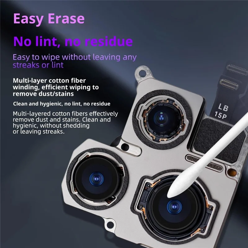 LB TOOL 25Pcs Double Ended Cotton Cleaning Swabs for Precise Cleaning