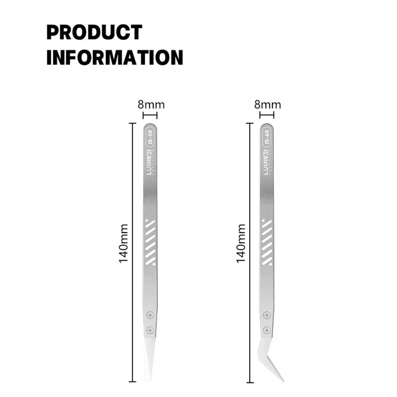 Pinzette Ceramiche Isolanti LUOWEI per Riparazione Schede Circuiti - Punta Curva IS-60