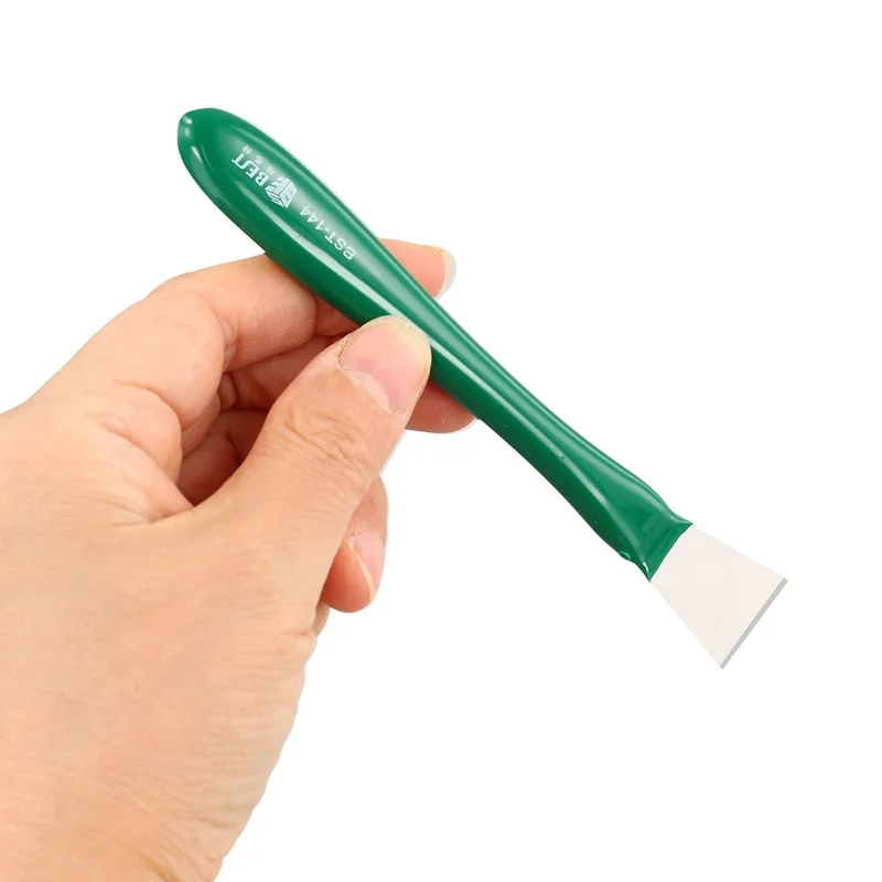 MIGLIORE BST-144 Raschietto in Metallo Non Magnetico con Manico in Gomma per la Rimozione di Adesivi, Strumento per Grattare e Fare Leva su Barattoli