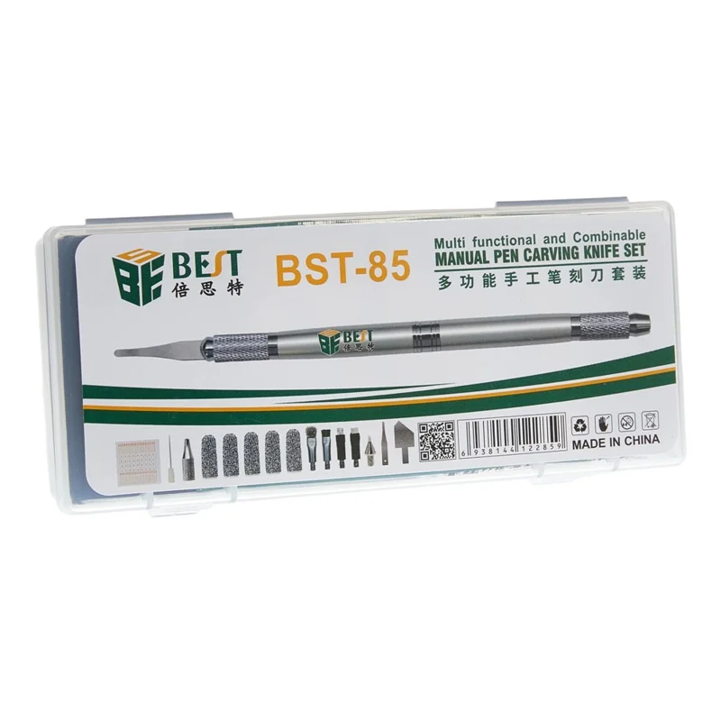 BEST-85 Multifunctional Phone Repair Tool Kit Craft Pen Carving Knife Set for PCB Repair Chip Cleaning