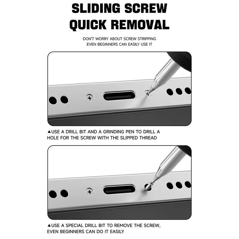 LUOWEI LW-331 2 pezzi / set di punte per trapano ad alta durezza non magnetiche con denti scivolosi per la rimozione rapida delle viti a scorrimento