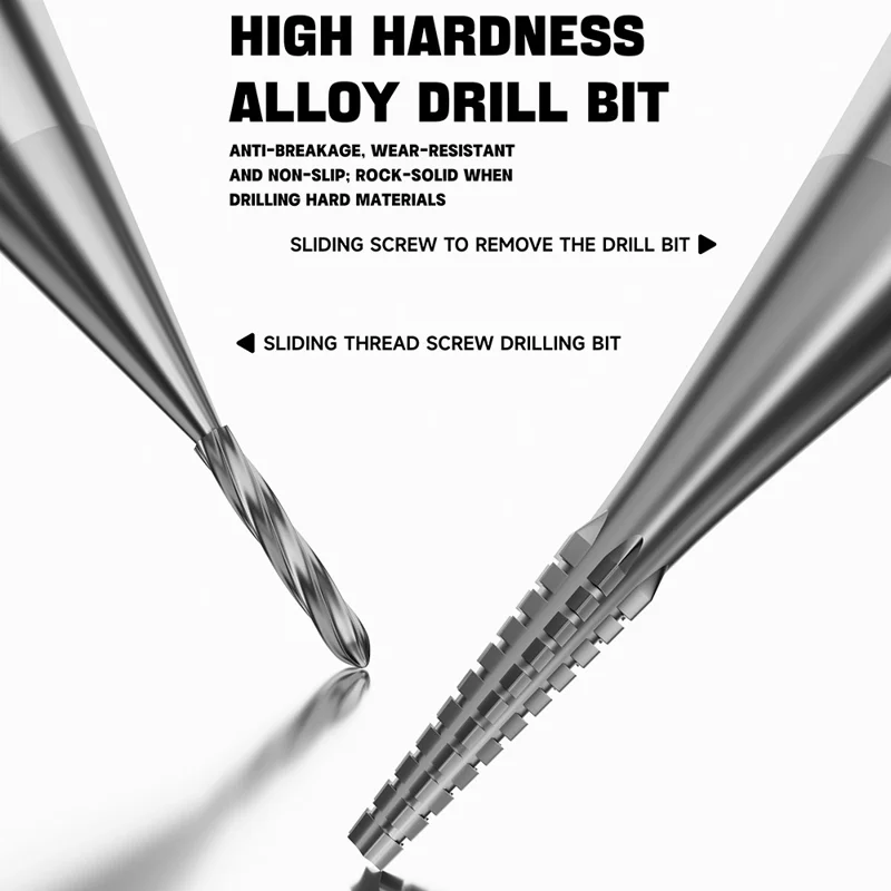 LUOWEI LW-331 2 pezzi / set di punte per trapano ad alta durezza non magnetiche con denti scivolosi per la rimozione rapida delle viti a scorrimento