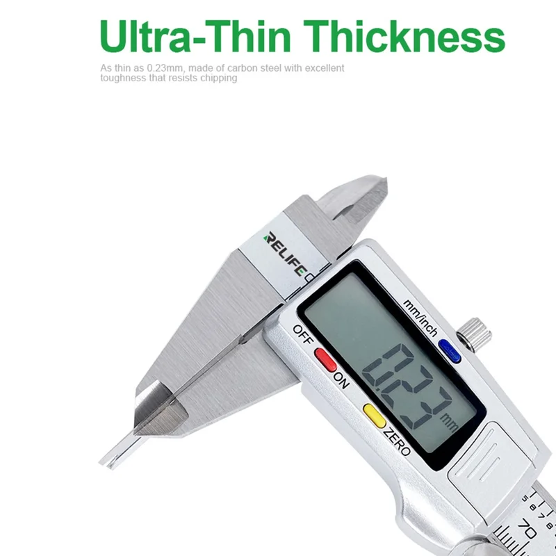 RELIFE TK3 100Pcs Mobile Phone Repair Blades Ultra-Thin Carbon Steel Cutting Tools for Screen Removal  /  Adhesive Removal