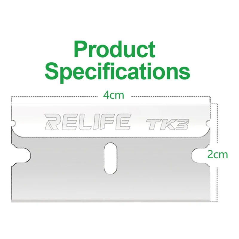 RELIFE TK3 100Pcs Mobile Phone Repair Blades Ultra-Thin Carbon Steel Cutting Tools for Screen Removal  /  Adhesive Removal