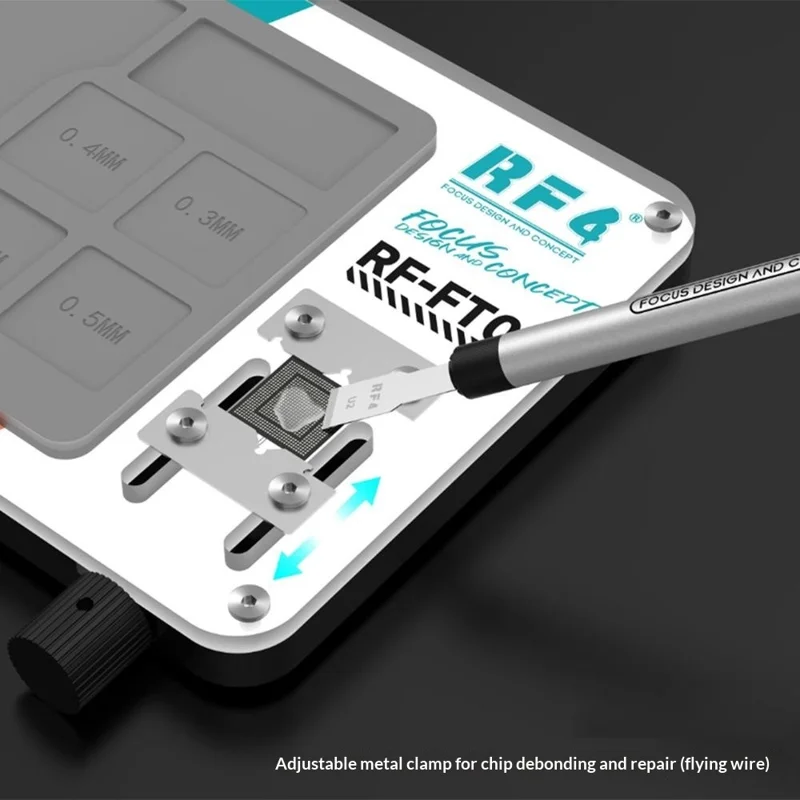RF4 RF-FTO8 For PCB Repair Clamp Rework Station Mat with Adjustable Fixture for Delamination and Degluing